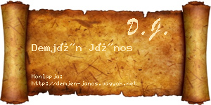 Demjén János névjegykártya